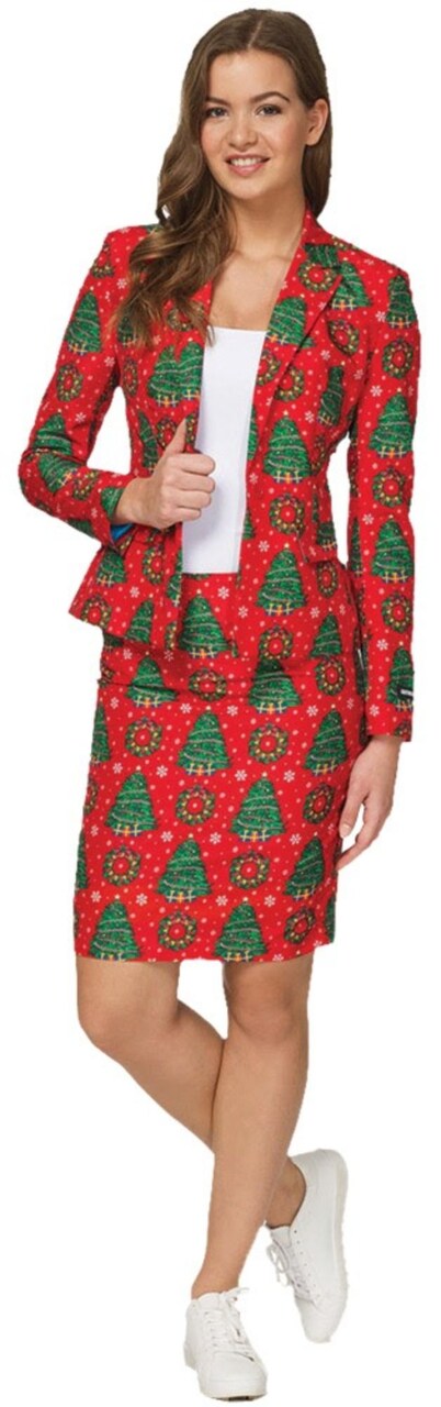 The Costume Center Red and Green Women Adult Christmas Tree Suit Costume - Small